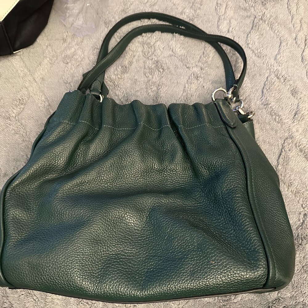Coach C1454 Maya Leather Large Shoulder Bag-Tote Green - Picture 4 of 5